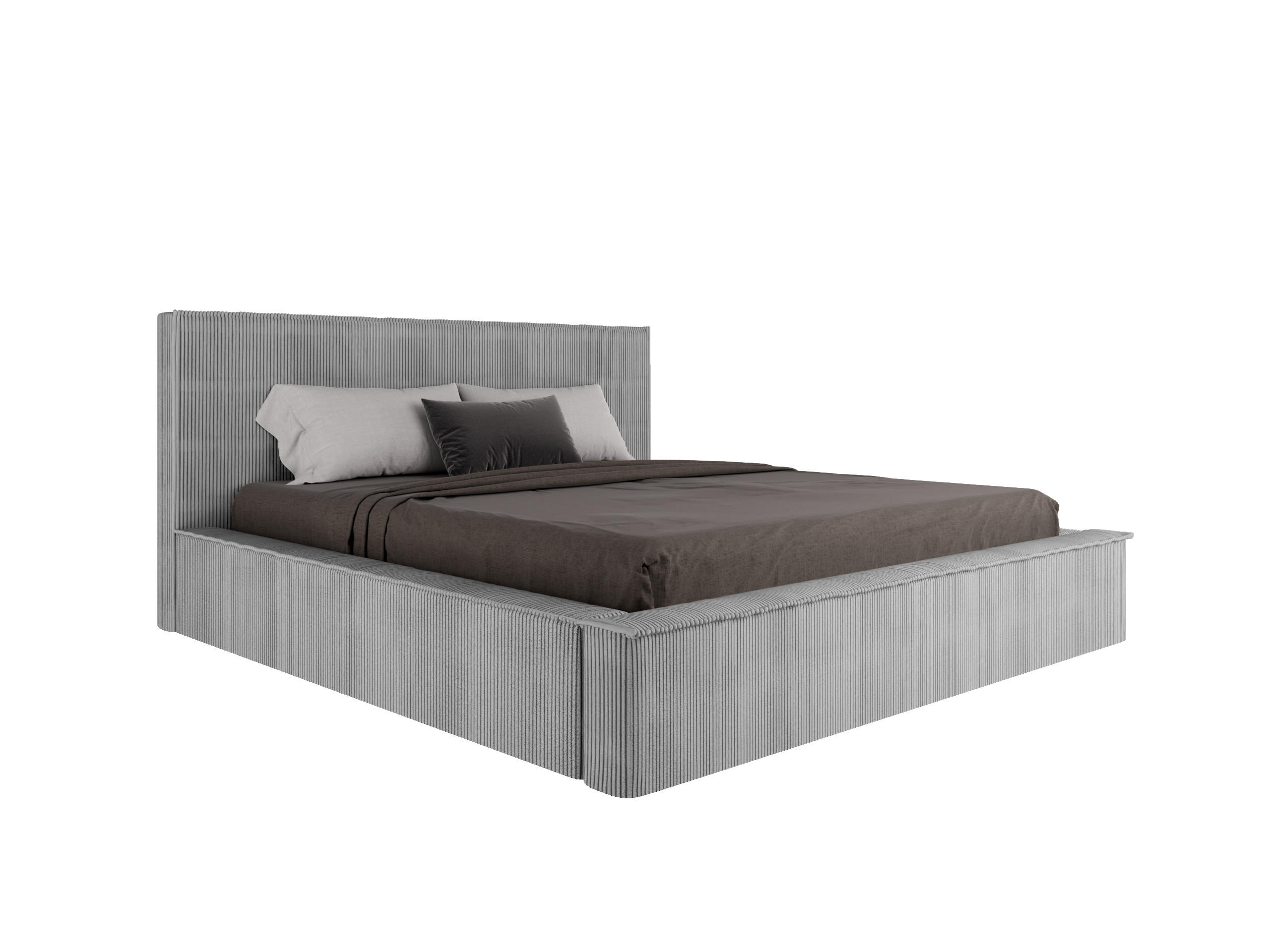 POLSTERBETT SANA180x200cm Elegantes Polsterbett für modernen Wohnstil , Federkernmatratze ELDAR (18cm), grau - Grau, Holz (180/200cm) - Panda Möbel