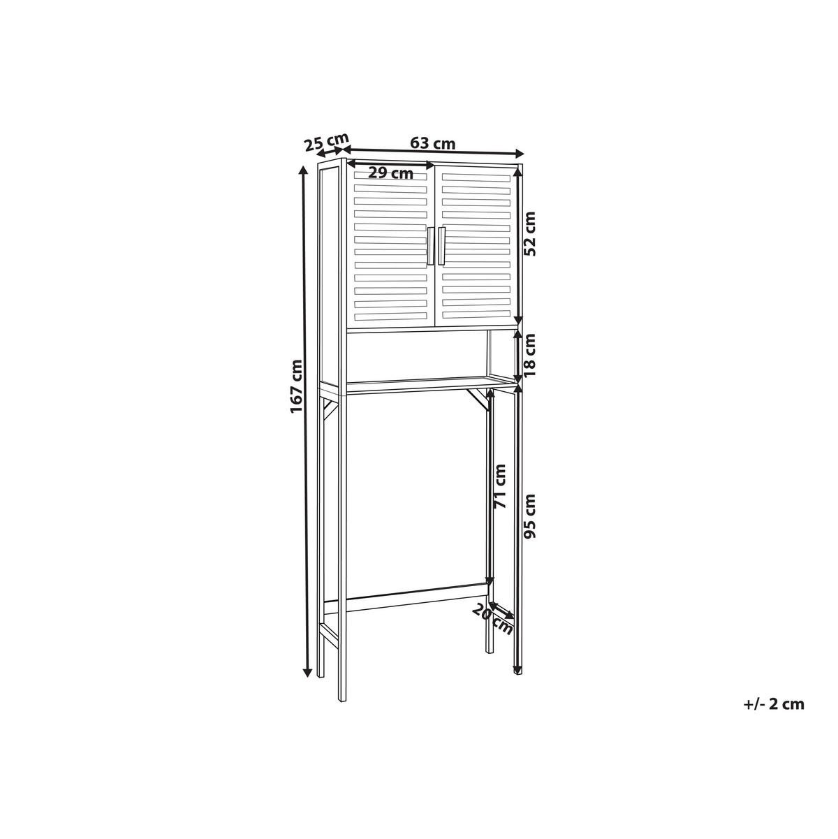 WASCHMASCHINEN-ÜBERBAUSCHRANK Heller Holzfarbton Okarche - Hellbraun, Holz (63/167/95cm) - Beliani
