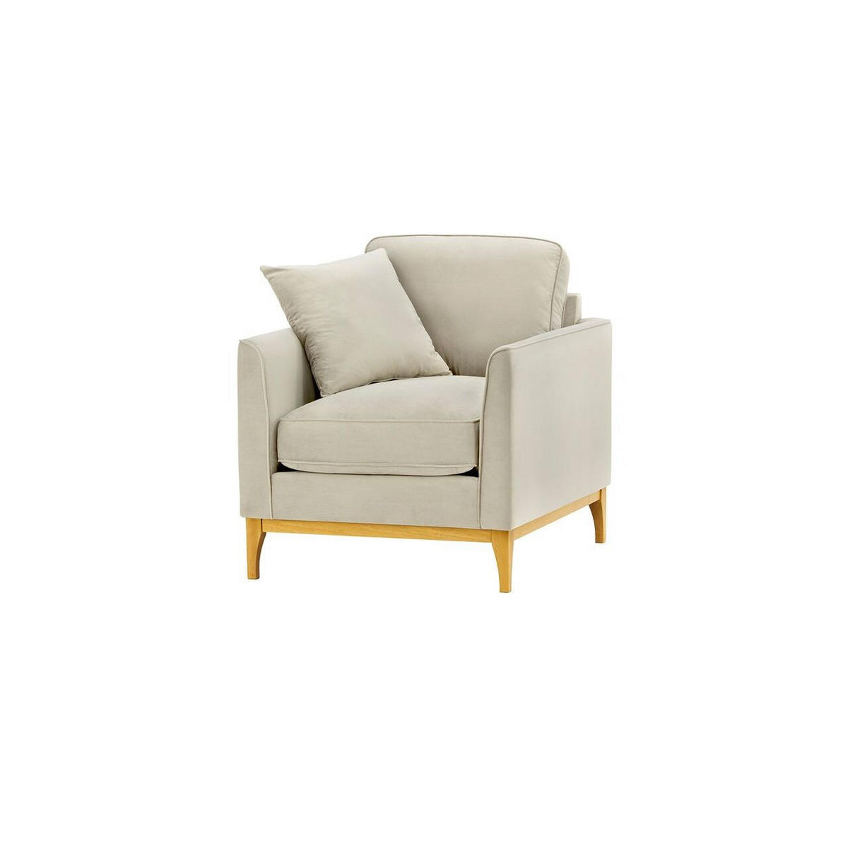 SESSEL Linara-Velluto 2 - Creme, Holz/Textil (81/91/95cm)