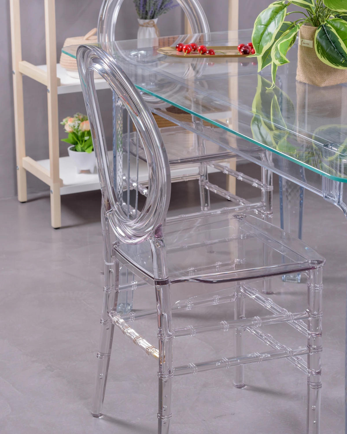 ESSZIMMERMÖBEL-SET Transparent Kunststoff Transparent - Transparent, Kunststoff - Nest Dream
