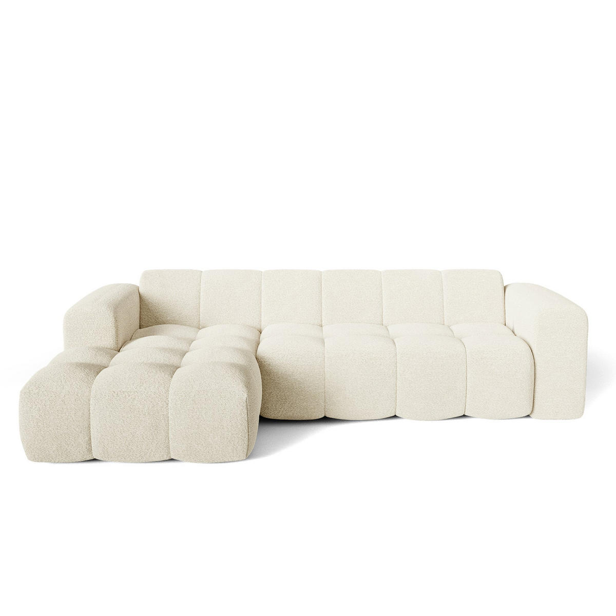 ECKSOFA (links) BLOOM Frottee Creme 290cm - Creme, Textil (290/164cm) - Premium Interiors