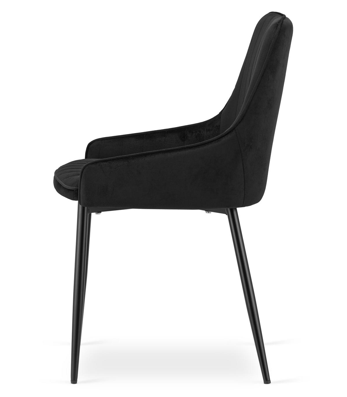 ESSZIMMERSTUHL Mareen (4er-Set) - Schwarz, Textil/Metall (49/82/58cm) - Home Collective