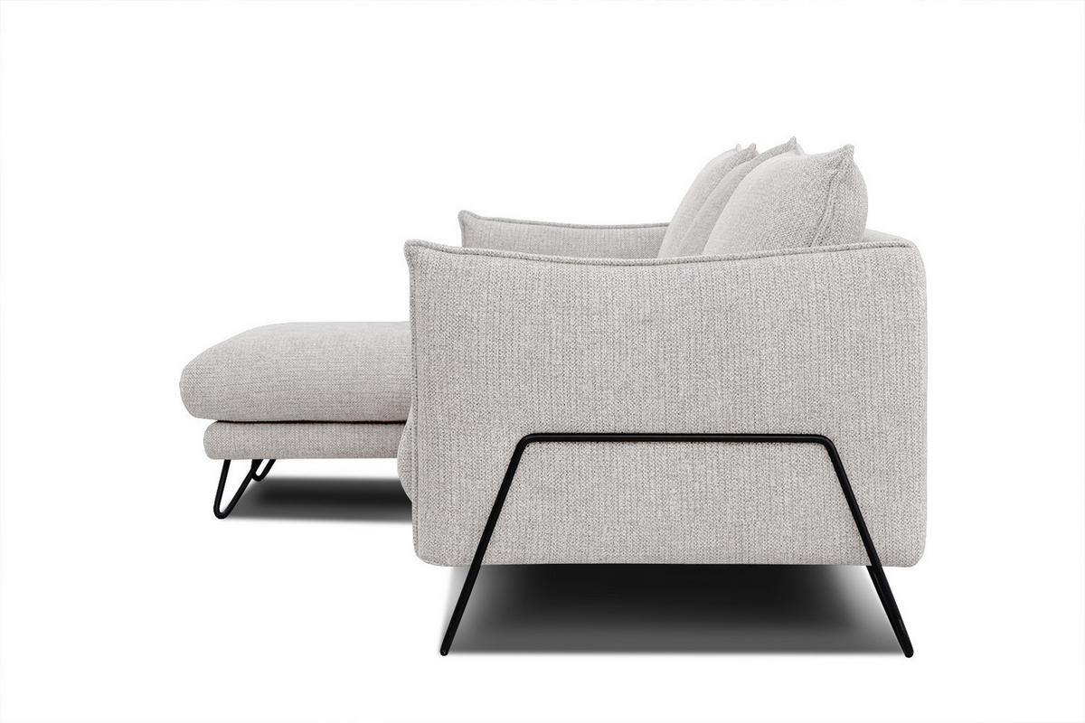 ECKSOFA HOSTEN 4-Sitzer, creme - Creme/Schwarz, Holzwerkstoff/Textil (158/269cm) - Courtois Laville