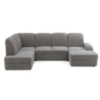 ECKSOFA VIBE U Links mit Schlaffunktion 129x263 Chenille Grau - Schwarz/Grau, Holz/Kunststoff (280/102/186cm) - Muffo