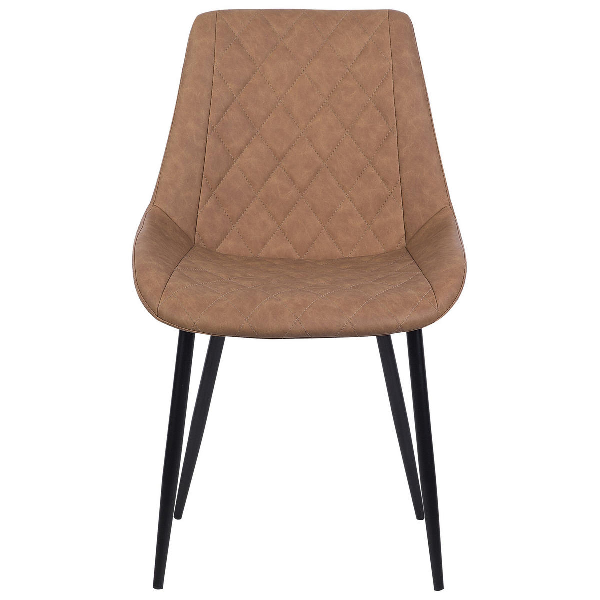 STUHL 2er-Set Kunstleder Braun Maribel - Braun, Textil/Metall (52/85/61cm) - Beliani