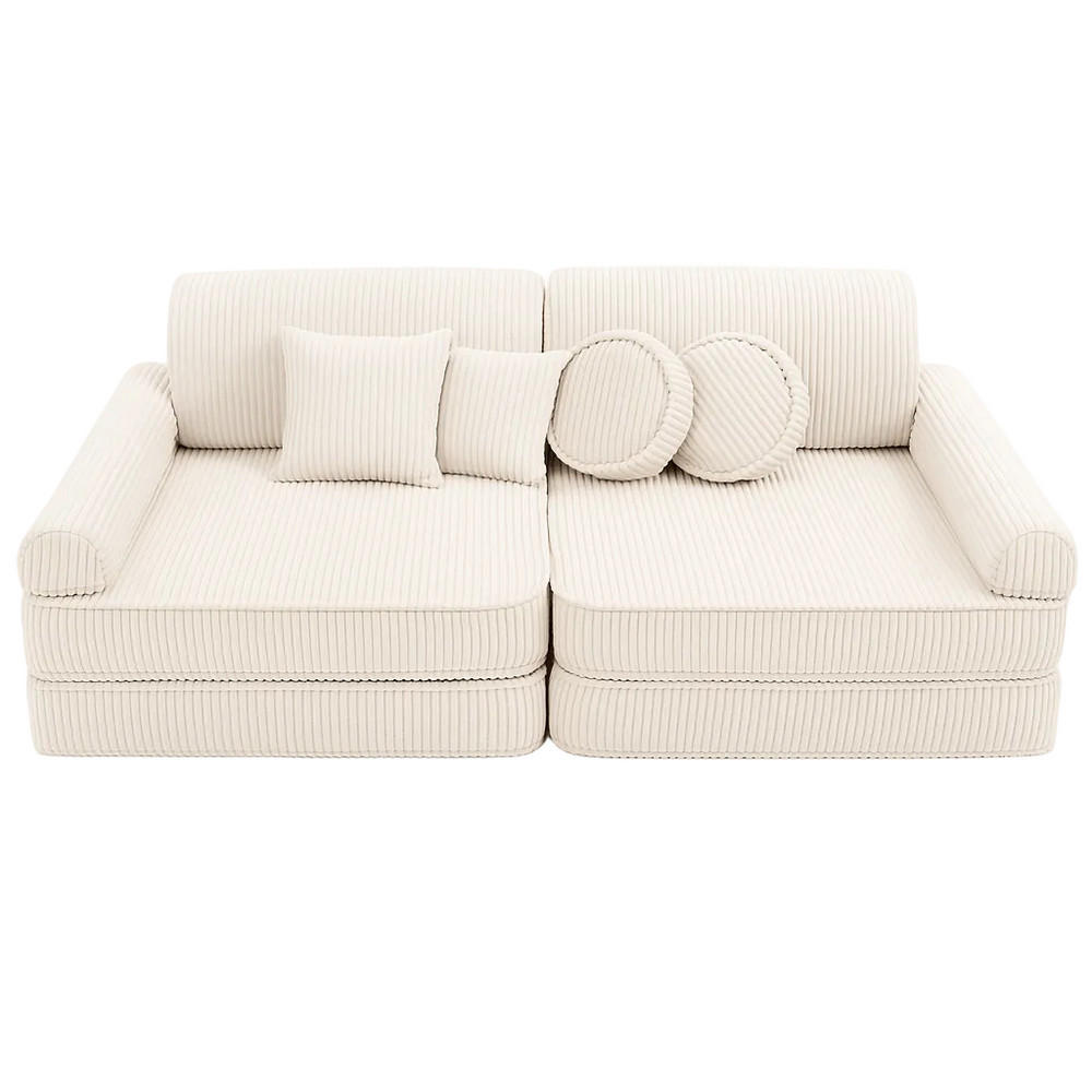 KINDERSOFA AESTHETIC 160 cm Cord Ecru 10 Stk - Beige, Textil (80/12/160cm) - MeowBaby