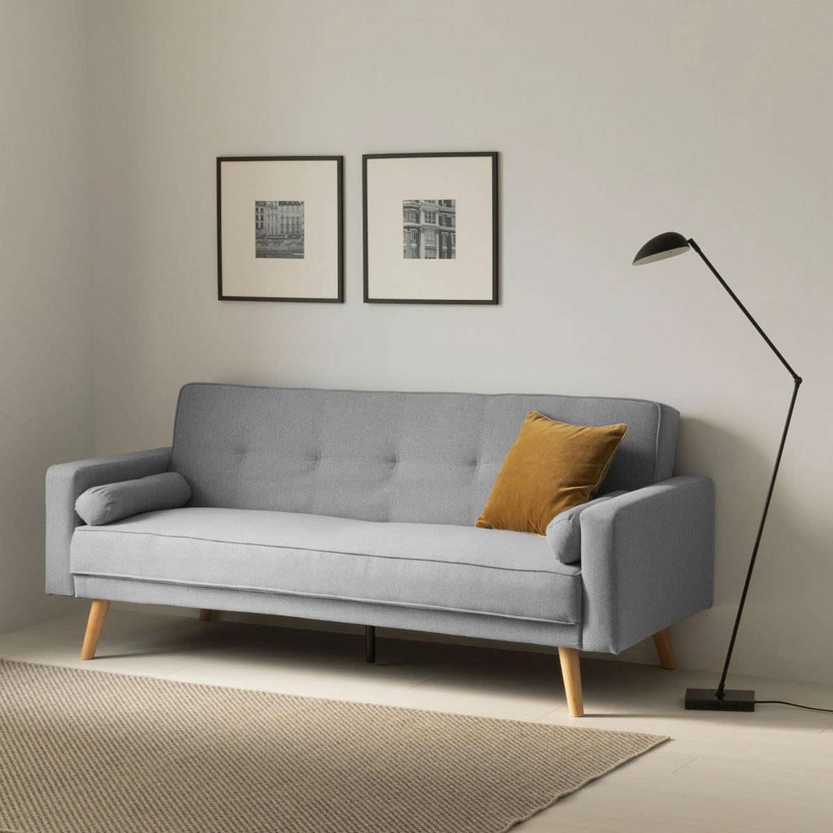 SCHLAFSOFA Dallas Grau 205 cm x 85.5 cm - Grau, Textil (205/85/81cm) - Kenay Home