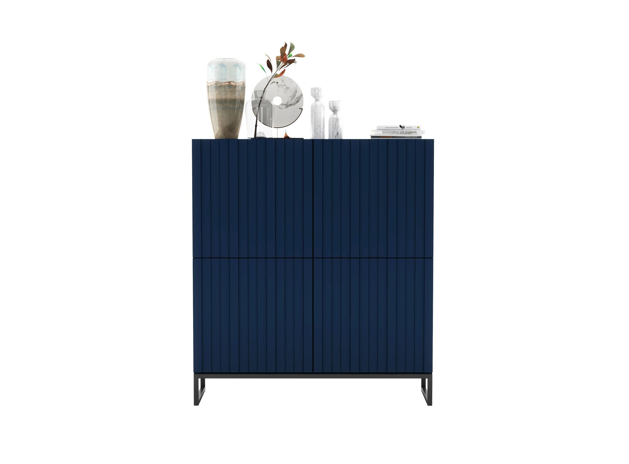 Thumbnail - Meble Lindner Kommode, Blau, Holzwerkstoff, 8 Fächer, Rechteckig, 112x126x36.5 cm, Wohnzimmer, Kommoden & Sideboards, Hi...