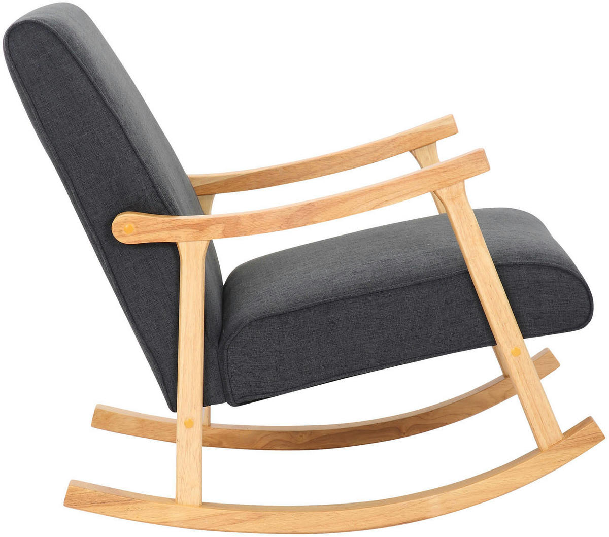 SCHAUKELSTUHL Stoff dunkelgrau - Dunkelgrau, Holz/Textil (67/82/92cm) - CLP