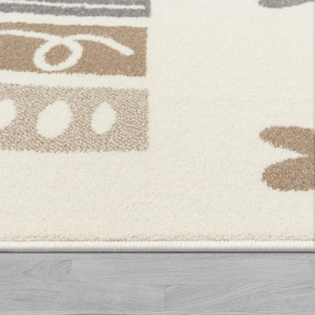 KINDERTEPPICH Regenbogen Kinderzimmer schmutzabweisend Beige Rund 120D - Beige, Textil (120/120cm) - KADIMA DESIGN