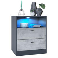 KOMMODE Pino Fronten in Beton Oxid Optik - Hellgrau, Holzwerkstoff (56/67.5/36cm) - Vladon
