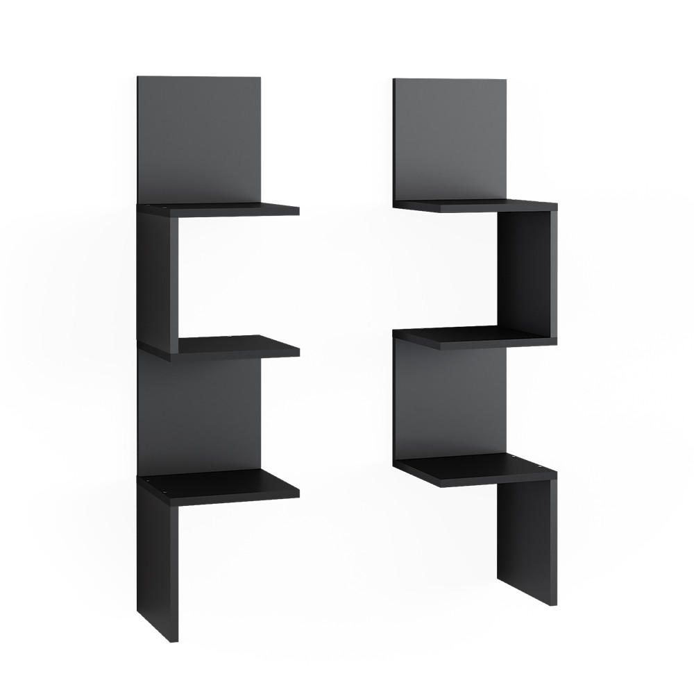 ECKREGAL Paolo Schwarz 28 x 116.4 cm 2er Set - Schwarz, Holzwerkstoff (28/116.4/28cm) - Vicco