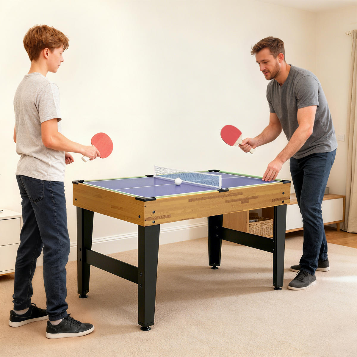 MULTISPIELTISCH DE-18853 Helles Walnuss - Walnussfarben, Holzwerkstoff (109/121cm) - ComfortXL