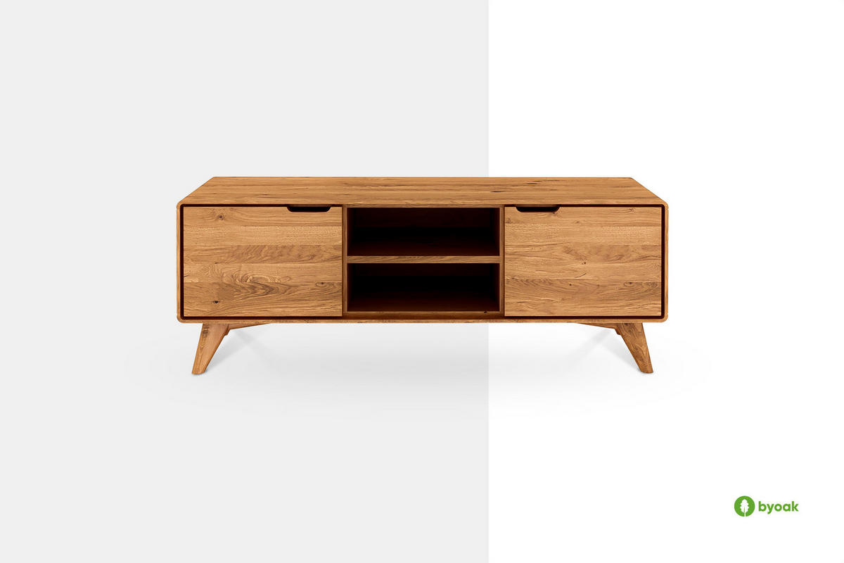 GREG HIFI-SCHRANK Wildeiche - Wildeiche, Holz (134/48/40cm) - byoak
