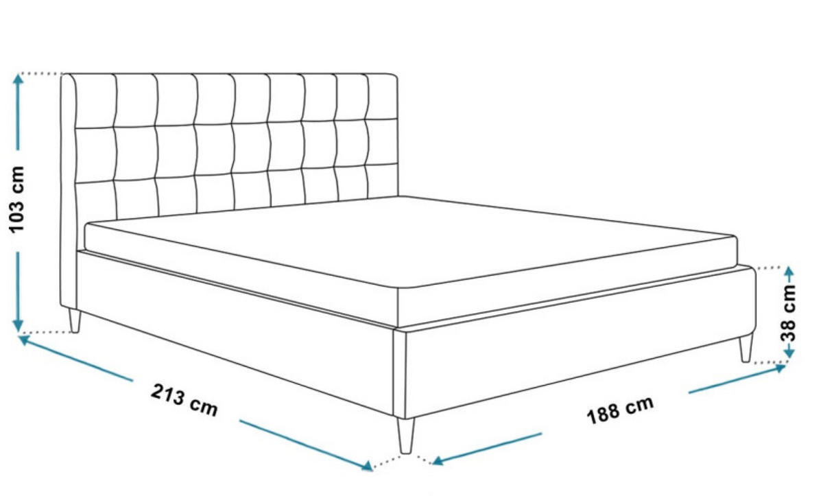 BETT Butelkengrün LUXO 4 Gepolstert 180x200 cm - Schwarz/Grün, Textil (180/200cm) - Sepro Meble