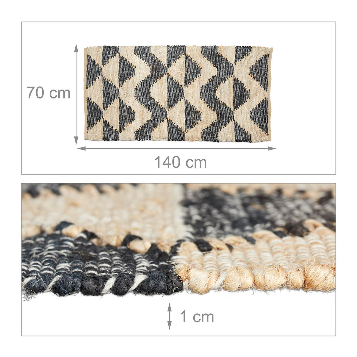 LÄUFER - Multicolor, Textil (70/140cm) - Relaxdays