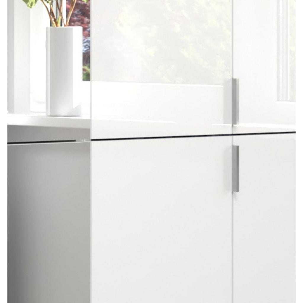 Thumbnail - Inn.Furn Kleiderschrank, Weiß Hochglanz, Metall, Nachbildung, Uni, 20 Fächer, Rechteckig, 183x193x34 cm, FSC Mix, Schlaf...