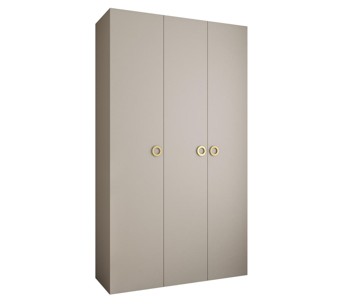 DREHTÜRENSCHRANK 245,5/140/40 3-türig - Kaschmir/Goldfarben, Holz/Metall (140/245.5/40cm) - Abiks Möbel