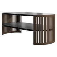 COUCHTISCH Fikoli Oval Braun I - Schwarz/Braun, Holzwerkstoff/Metall (100/50/40cm) - MIRJAN24