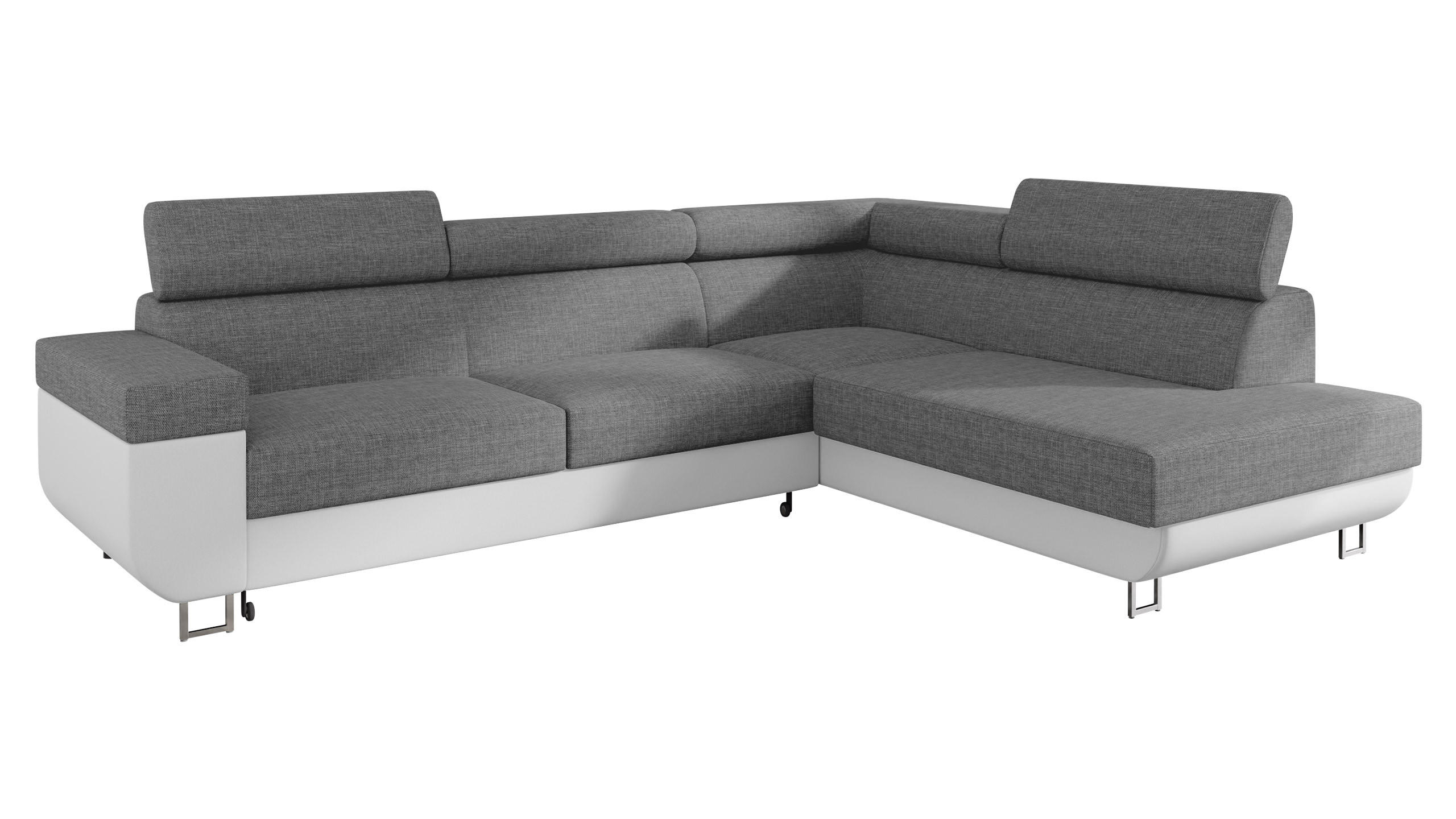 ECKSOFA Fonti, Seite: Rechts - Weiß, Holz/Textil (253/188cm) - MIRJAN24