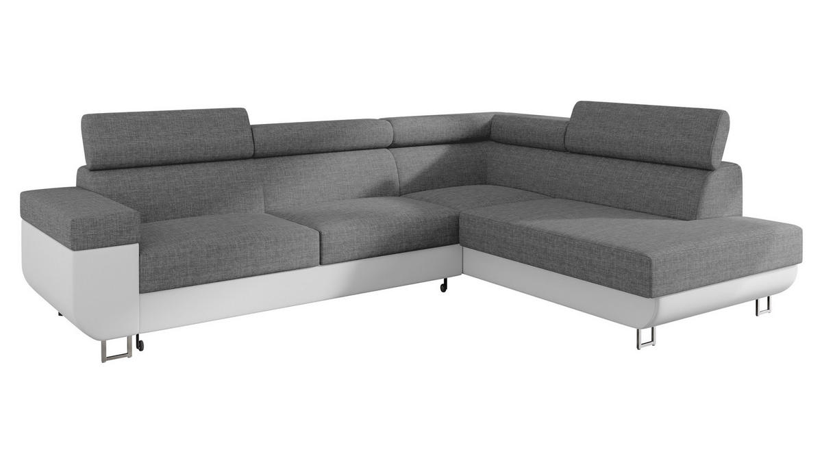 ECKSOFA Fonti, Seite: Rechts - Weiß, Holz/Textil (253/188cm) - MIRJAN24