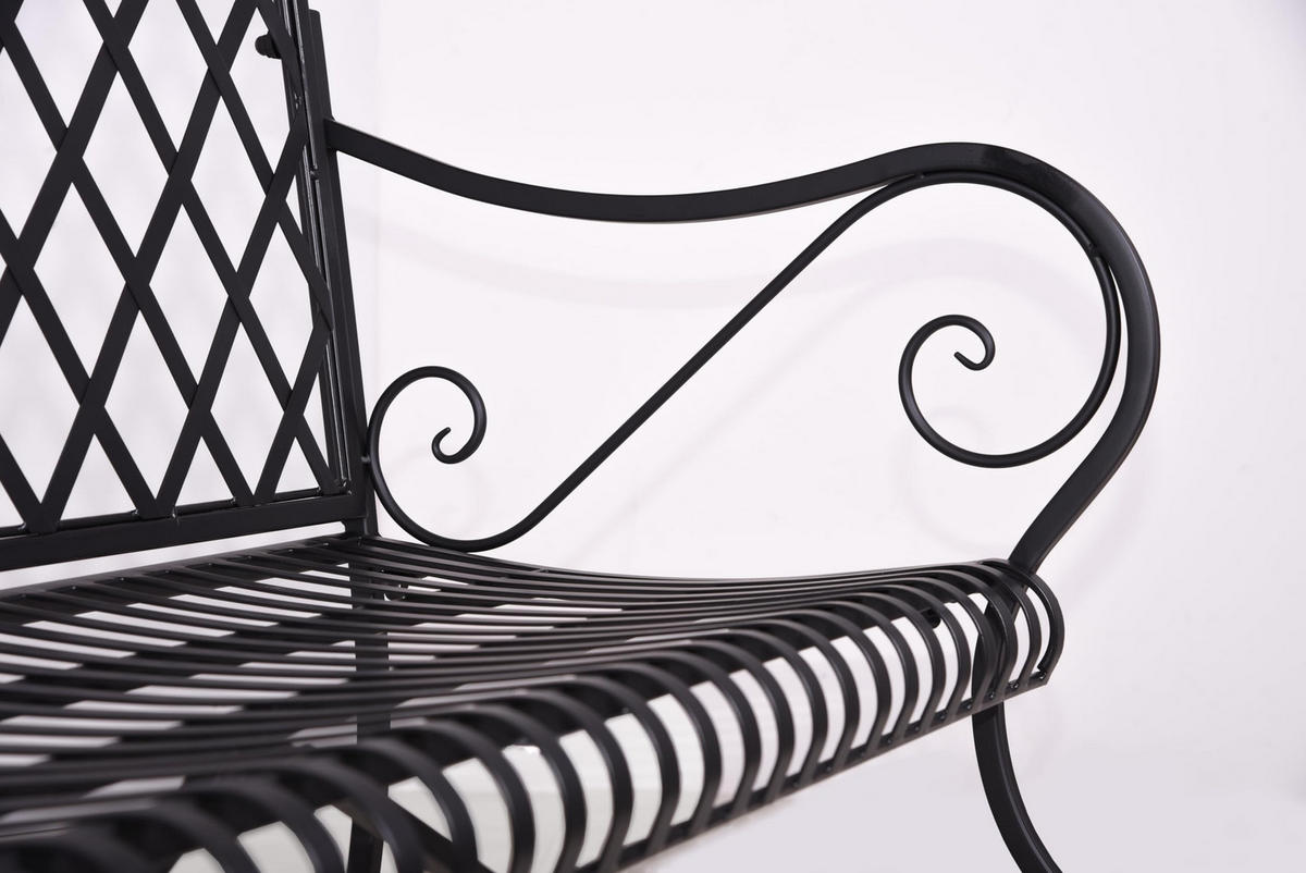 GARTENBANK Ralf Terrassenbank - Schwarz, Metall (60/97/111.5cm) - DELUKE