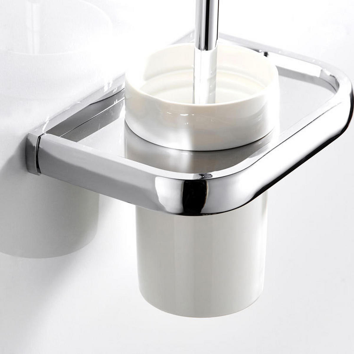 TOILETTENBÜRSTENHALTER – Silber (17 x 10,5 x 36,5 cm) - Goldfarben, Metall (19.5/36/13cm)