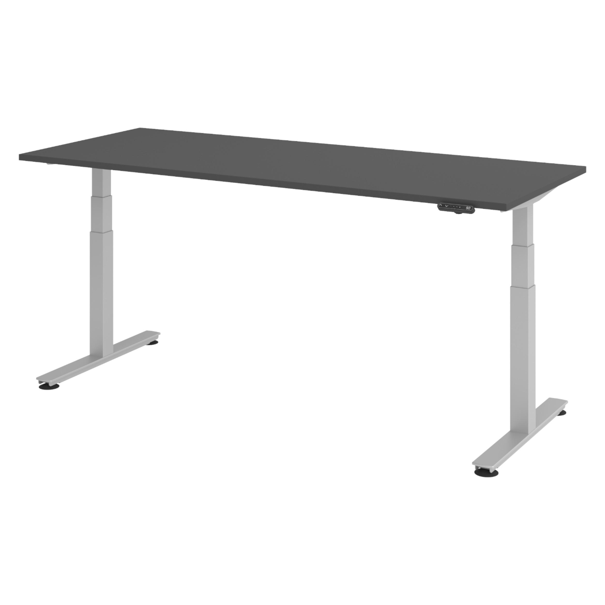 bümö Schreibtisch Graphit, Silber 200x74x80 cm