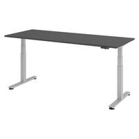 SCHREIBTISCH elektrisch XDSM 80/200/74 cm in Graphitfarben/Silberfarben - Silberfarben/Graphitfarben, Holzwerkstoff (80/200/74cm) - bümö