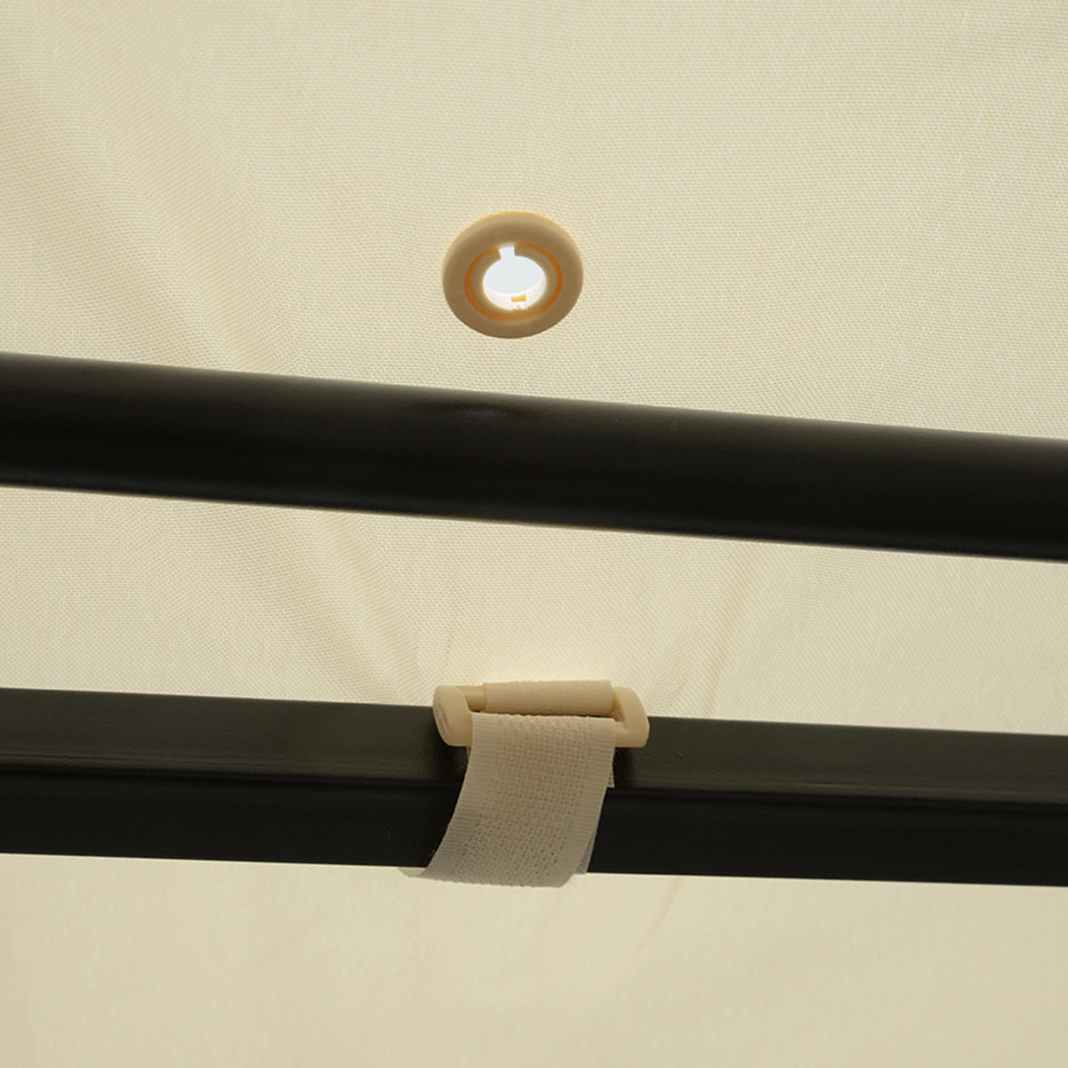 PAVILLON Stahl+Polyester Creme+Schwarz - Creme, Kunststoff/Metall (250/250/300cm) - Outsunny