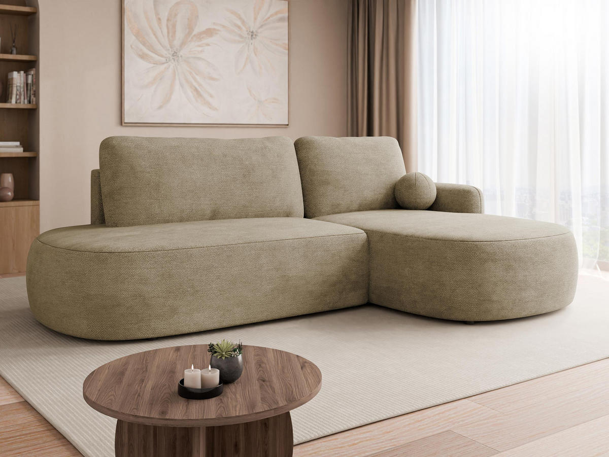 ECKSOFA Loridu O, Seite: Rechts - Taupe/Schwarz, Holz/Kunststoff (274/174cm) - MIRJAN24