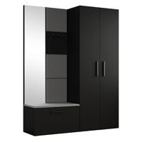 GARDEROBENSCHRANK MODULO 160,6/204/40 cm Modern Garderobe-Set Schwarz - Schwarz/Grau, Holzwerkstoff (160.6/204/40cm) - MASSENO
