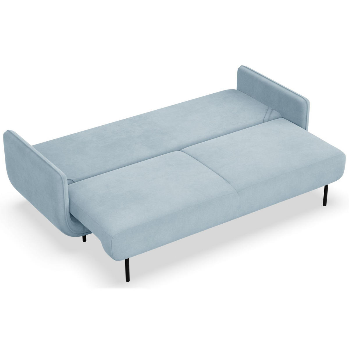 SCHLAFSOFA Ovals Hellblau - Schwarz/Hellblau, Textil/Metall (236/95/96cm) - Selsey