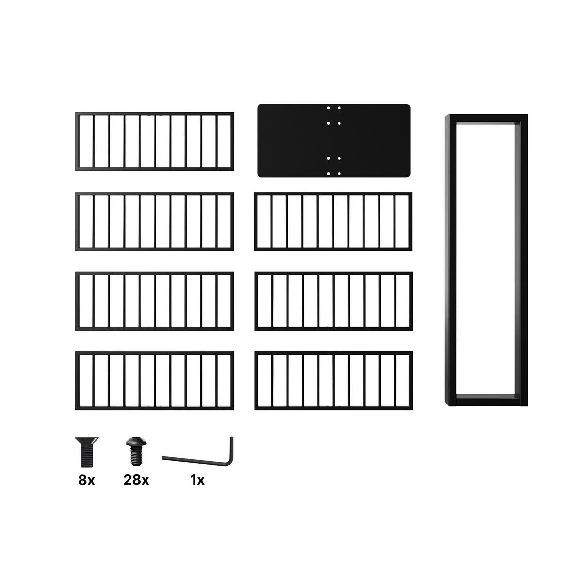 WEINREGAL Corse Metall,Schwarz, Für 70 Weinflaschen 140/80/30cm - Schwarz, Metall (30/140/80cm) - Metalo Pro