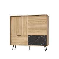 SIDEBOARD Luka Holz und Schwarz - Schwarz, Holzwerkstoff (121.4/110.8/40cm) - Petits-meubles