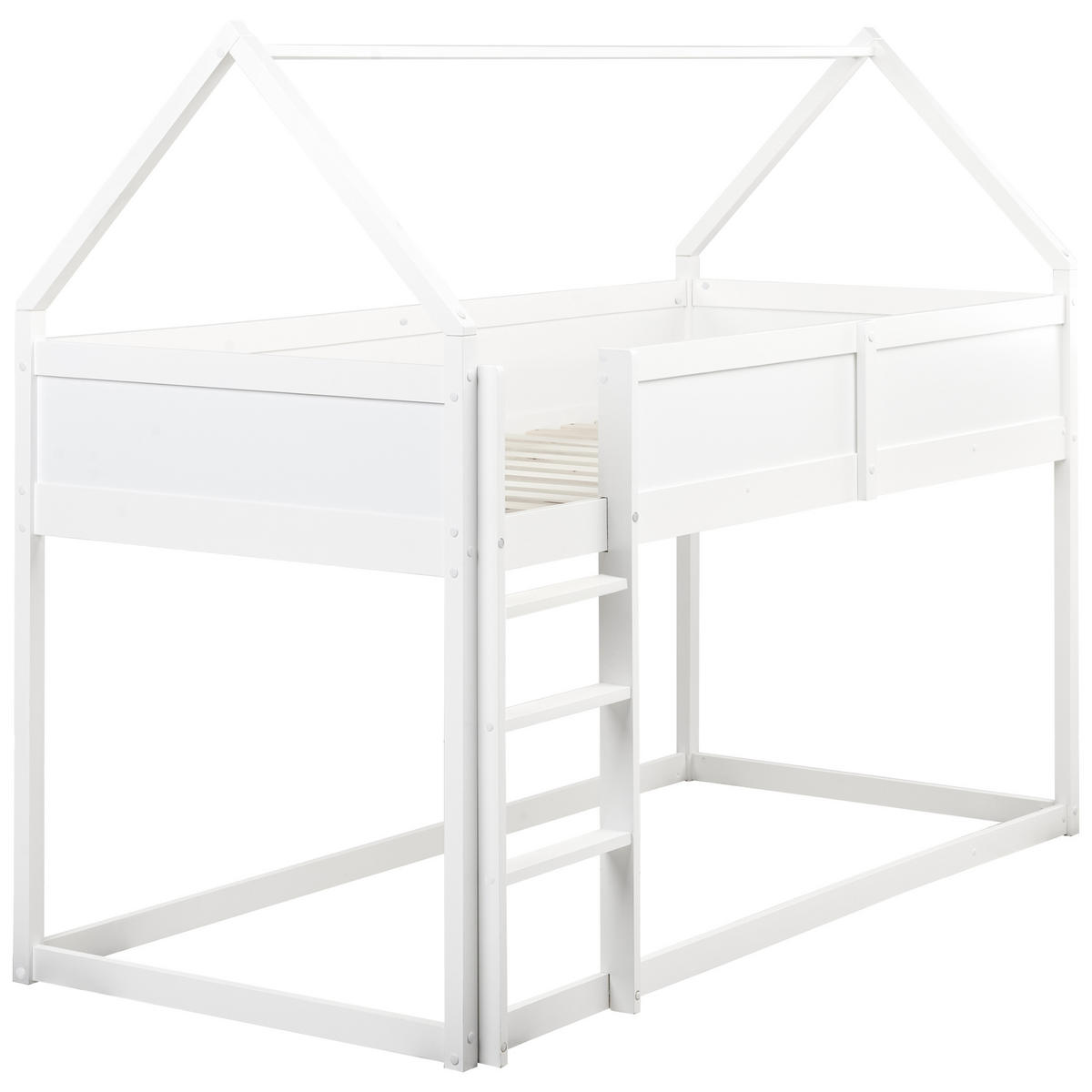 POLVISOKA POSTELJA 90x200 cm bela Dienne - bela, les (90/200cm) - Beliani
