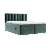 BOXBETT Bari 160/200 cm Türkis im Kronos Stoff - Türkis, Holz/Holzwerkstoff (160/200cm) - AltaBeds