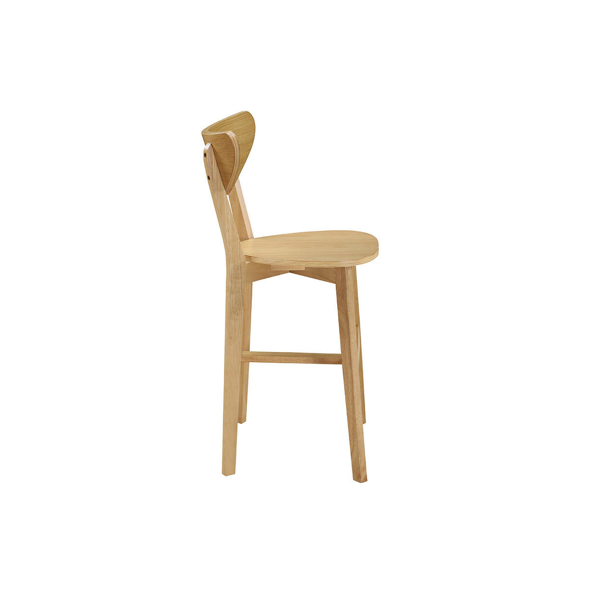 BARHOCKER Skandinavisch Eiche 2er-Set LEENA - Braun, Holz (51/101/50cm) - Miliboo