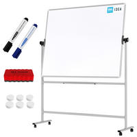MOBILES Board, Serie: TM Idea/Flex – mit doppelseitiger Whiteboard-Oberfläche, drehbar, 150×120 cm - Weiß, Metall (150/120/62cm) - ALLboards