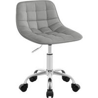 DREHSTUHL mit Rollen, Samt, Hellgrau - Hellgrau/Schwarz, Textil/Metall (43/60/50cm) - Woltu