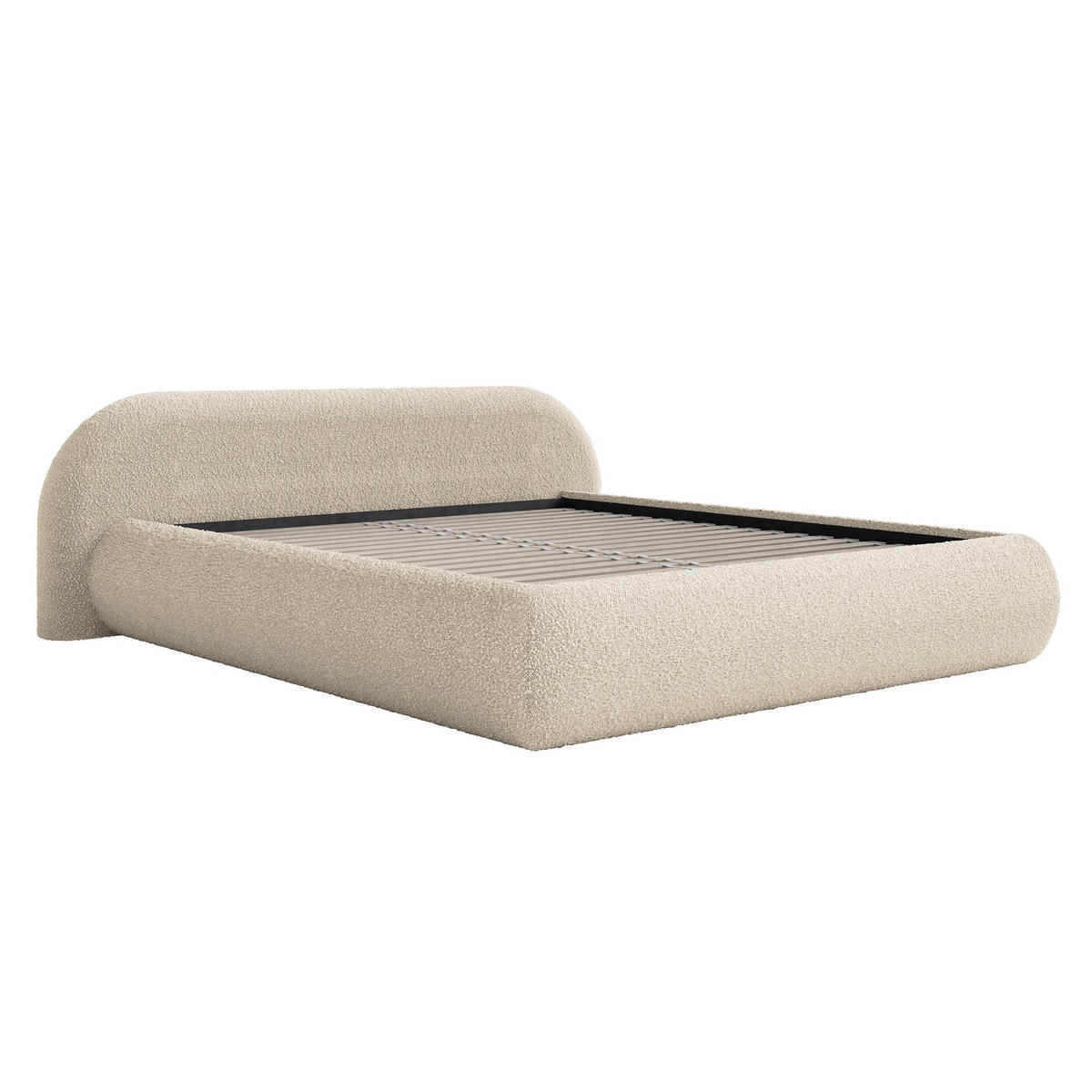 POLSTERBETT Shels Low Hellbeige 140x200 cm - Ecru/Schwarz, Kunststoff/Textil (140/200cm) - Selsey