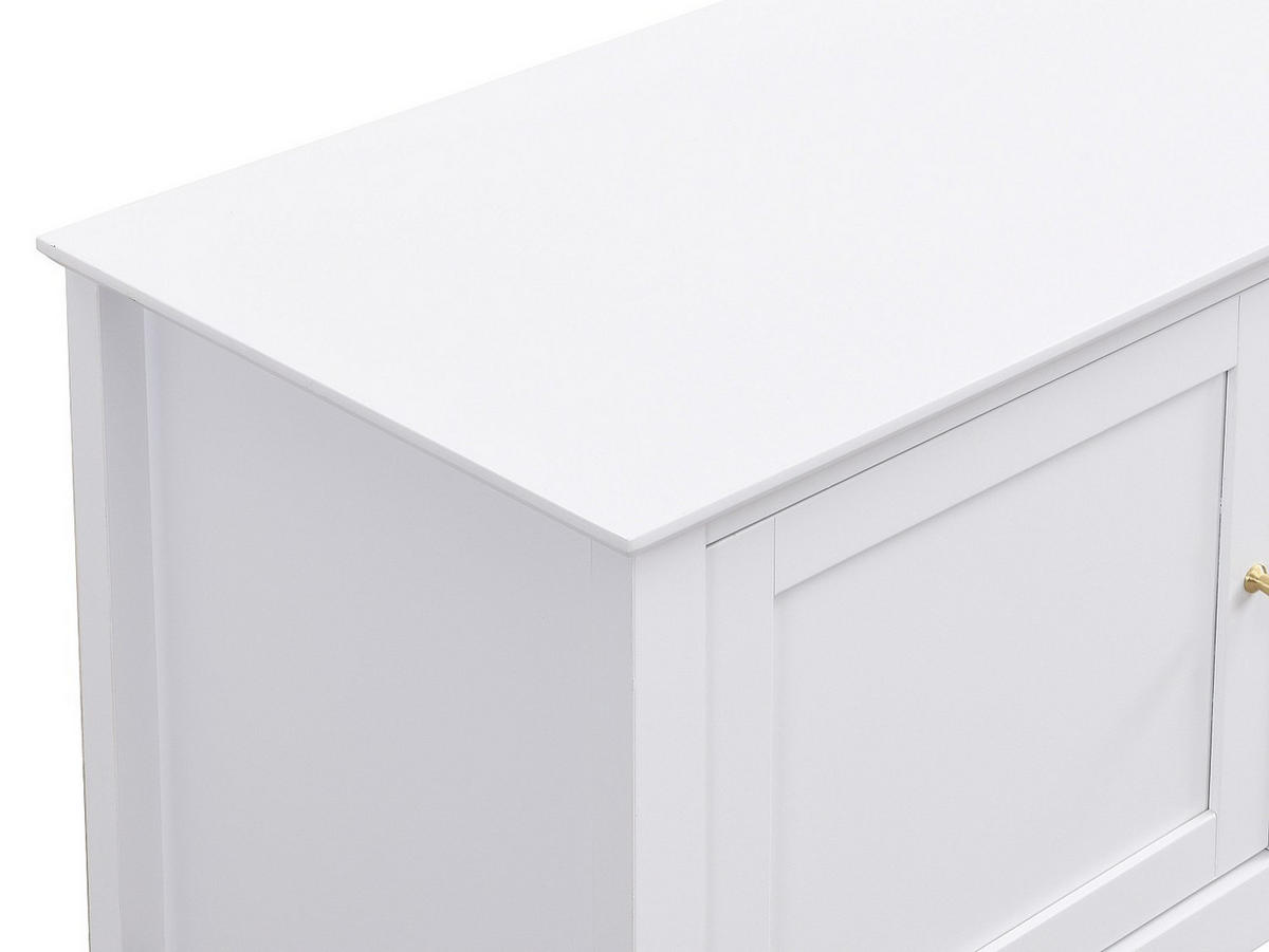 TV-MÖBEL mit 2 Türen, 1 Schublade & 1 Ablage - MDF - Weiß - NARIVA - Weiß, Holz (150/55/40cm) - Vente-Unique