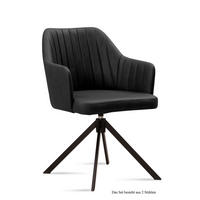 ARMLEHNSTUHL drehbar (2er-Set) Dennie 58x81x60 Schwarz/Anthrazit - Anthrazit/Schwarz, Kunststoff (60/81/58cm) - 58aufmkessel