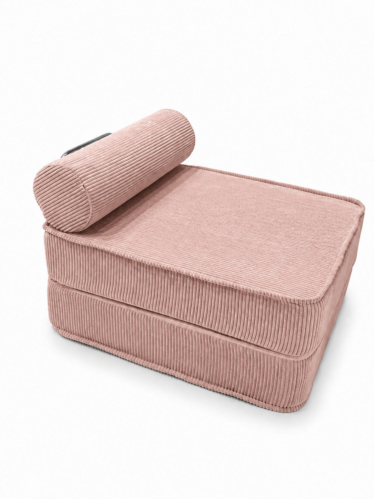 SCHLAFSESSEL ausklappbar, modularer Bodensessel mit Rückenrolle in Rosa - Pink, Textil (80/62/95cm) - SURB