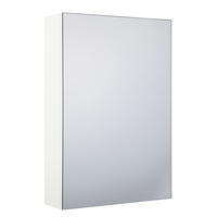 BAD SPIEGELSCHRANK weiß/silber 40/60 cm Primavera - Silberfarben/Weiß, Holz (40/60/12cm) - Beliani