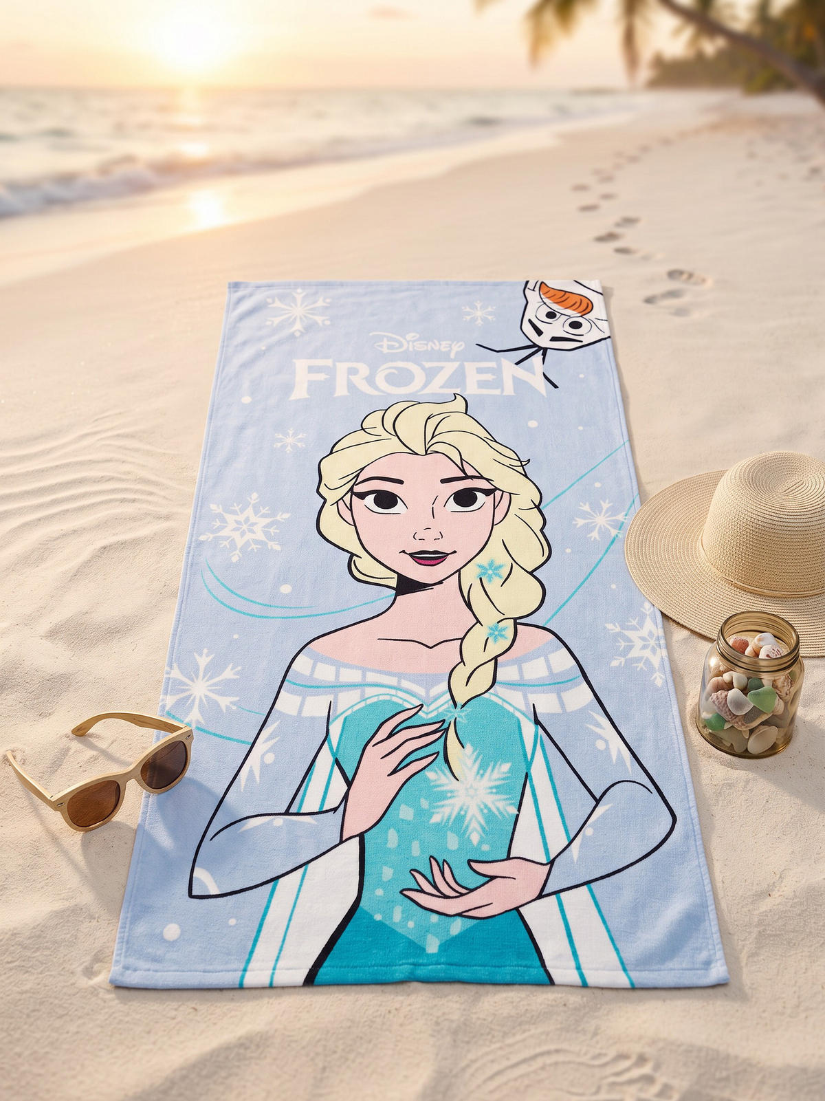 STRANDTUCH Disney Die Eiskönigin Frozen Elsa Blau 120 x 60 cm - Blau, Textil (120/60cm) - Disney