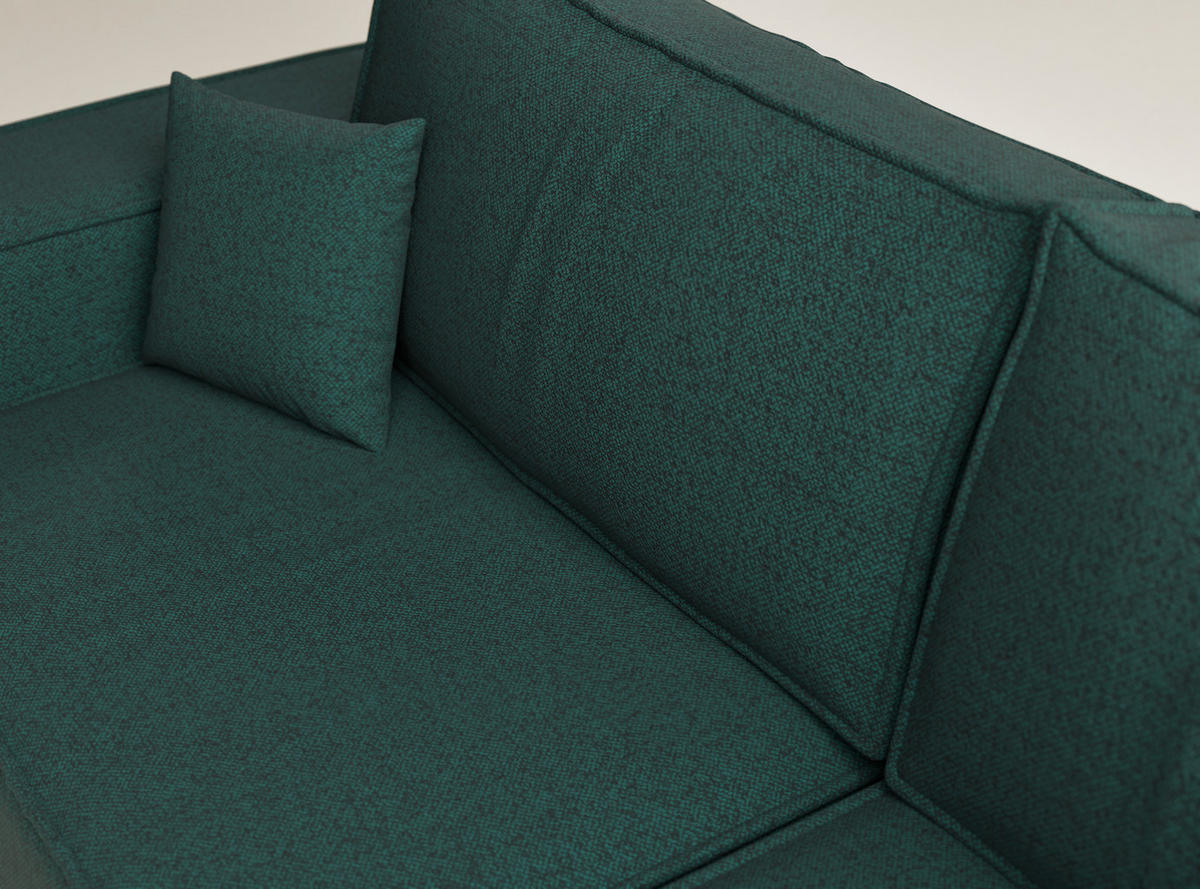 ECKSOFA MIT SCHLAFFUNKTION Tonga Grün Webstoff - Schwarz/Grün, Holz/Holzwerkstoff (255/105cm) - Maison de Reve