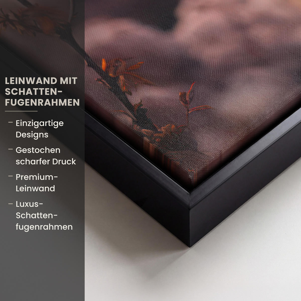 LEINWAND Bilder mit Rahmen - Schottischer Hochländer - Frühling - Hochland - 100x70 - Hellrosa, Textil (100/70cm) - MuchoWow