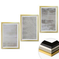 WANDBILDER 3er Set - 40x60 cm Goldrahmen - Moderne minimalistische Texturen - Goldfarben, Kunststoff (40/60cm) - ArtPrintCave