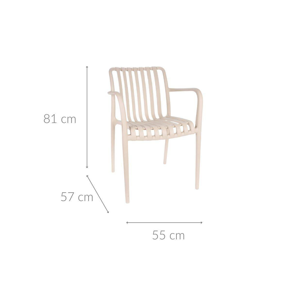 GARTENSTUHL Kunststoff 55/57/81 cm - Weiß, Kunststoff (55/81/57cm)